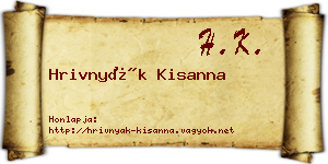 Hrivnyák Kisanna névjegykártya